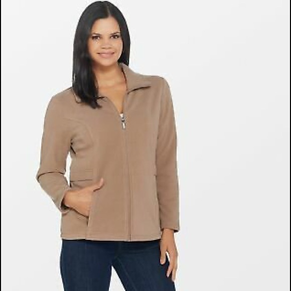 Denim & Company Brown 100% Polyester ZIP Front Jacket. So Warm & Cozy. - Picture 11 of 11